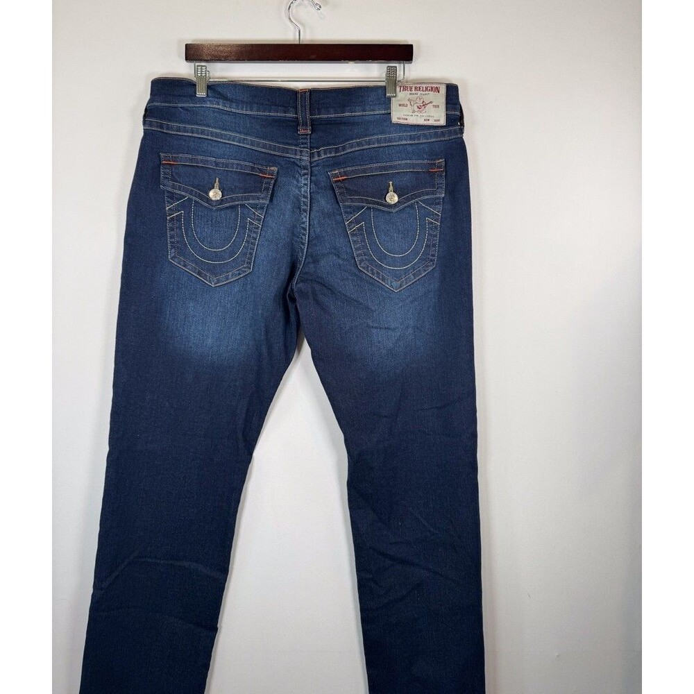 True Religion Mens Jeans Blue Ricky Relaxed Straight Denim Medium Wash 38x33 - Picture 8 of 12